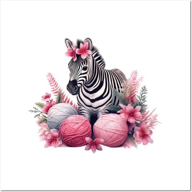 Pink Christmas Zebra Wall Art by Chromatic Fusion Studio